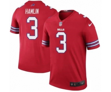 Men's Womens Youth Kids Buffalo Bills #3 Damar Hamlin Red Stitched NFL Limited Rush Jersey