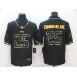 Men's Kansas City Chiefs #25 Clyde Edwards-Helaire Black 100th Season Golden Edition Jersey