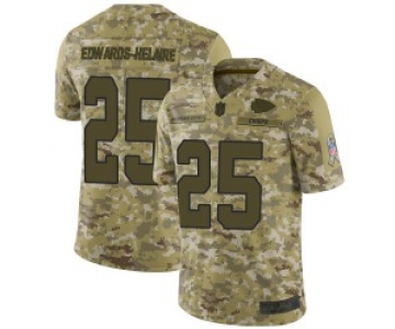 Men's Nike Kansas City Chiefs #25 Clyde Edwards-Helaire Limited Camo 2018 Salute to Service Jersey