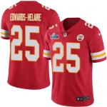 Mens Womens Youth Kids Kansas City Chiefs #25 Clyde Edwards-Helaire Red Team Color Super Bowl LVII Patch Stitched Vapor Untouchable Limited Jersey
