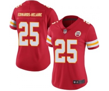 Women's Nike Kansas City Chiefs #25 Clyde Edwards-Helaire Limited Red Team Color Vapor Untouchable Jersey