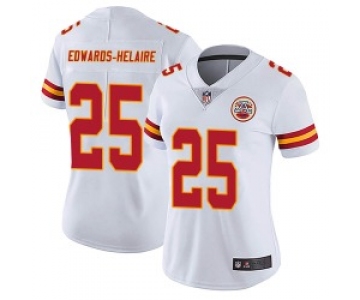 Women's Nike Kansas City Chiefs #25 Clyde Edwards-Helaire Limited White Vapor Untouchable Jersey