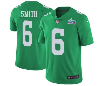 Mens Womens Youth Kids Philadelphia Eagles #6 DeVonta Smith Green Super Bowl LVII Patch Stitched Limited Rush Jersey