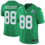 Mens Womens Youth Kids Philadelphia Eagles #88 Dallas Goedert Green Super Bowl LVII Patch Stitched Limited Rush Jersey