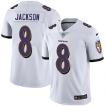 Mens Womens Youth Kids Baltimore Ravens #8 Lamar Jackson White Stitched NFL Vapor Untouchable Limited Jersey