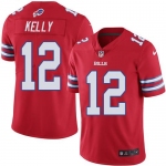 Mens Womens Youth Kids Buffalo Bills #12 Jim Kelly Red Stitched NFL Elite Rush Jersey