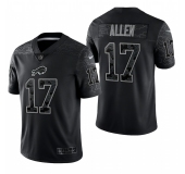 Mens Womens Youth Kids Buffalo Bills #17 Josh Allen Black Reflective Limited Nike Jersey