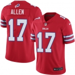 Mens Womens Youth Kids Buffalo Bills #17 Josh Allen Red Stitched NFL Limited Rush Jersey