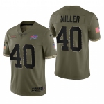 Mens Womens Youth Kids Buffalo Bills #40 Von Miller Nike 2022 Salute To Service Limited Jersey - Olive