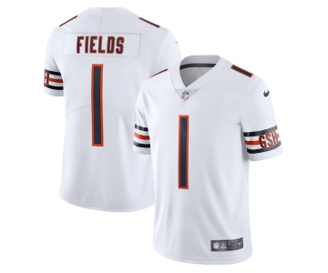 Mens Womens Youth Kids Chicago Bears #1 Justin Fields White Vapor Untouchable Limited Stitched