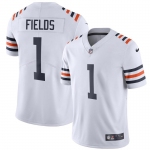 Mens Womens Youth Kids Chicago Bears #1 Justin Fields White Vapor Untouchable Stitched NFL Nike Limited Jersey