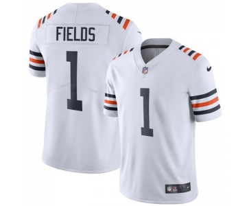 Mens Womens Youth Kids Chicago Bears #1 Justin Fields White Vapor Untouchable Stitched NFL Nike Limited Jersey