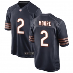 Mens Womens Youth Kids Chicago Bears #2 D.J. Moore Navy Stitched Game Jersey