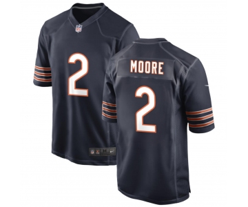 Mens Womens Youth Kids Chicago Bears #2 D.J. Moore Navy Stitched Game Jersey