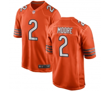 Mens Womens Youth Kids Chicago Bears #2 D.J. Moore Orange Stitched Game Jersey