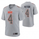 Mens Womens Youth Kids Cleveland Browns #4 Deshaun Watson Gray Atmosphere Game Jersey