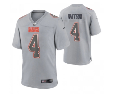 Mens Womens Youth Kids Cleveland Browns #4 Deshaun Watson Gray Atmosphere Game Jersey