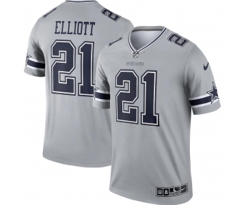 Mens Womens Youth Kids Dallas Cowboys #21 Ezekiel Elliott Gray Stitched NFL Limited Inverted Legend Jersey