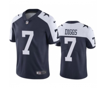 Mens Womens Youth Kids Dallas Cowboys #7 Trevon Diggs Navy Blue Thanksgiving Stitched NFL Vapor Untouchable Limited Throwback Jersey