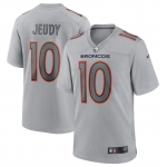 Mens Womens Youth Kids Denver Broncos #10 Jerry Jeudy Gray Atmosphere Fashion Game Jersey