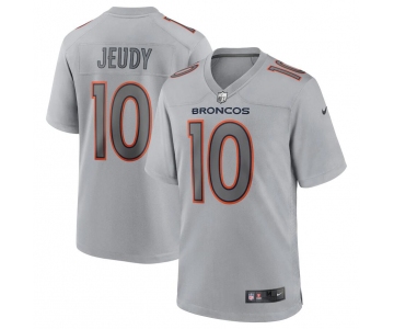 Mens Womens Youth Kids Denver Broncos #10 Jerry Jeudy Gray Atmosphere Fashion Game Jersey