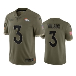 Mens Womens Youth Kids Denver Broncos #3 Russell Wilson 2022 Olive Salute To Service Limited Stitched Jersey