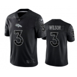 Mens Womens Youth Kids Denver Broncos #3 Russell Wilson Black Reflective Limited Stitched Football Jersey