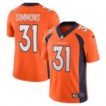 Mens Womens Youth Kids Denver Broncos #31 Justin Simmons Orange Vapor Limited Jersey