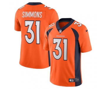 Mens Womens Youth Kids Denver Broncos #31 Justin Simmons Orange Vapor Limited Jersey