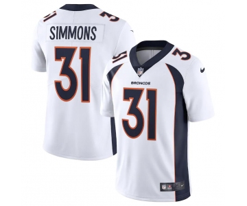 Mens Womens Youth Kids Denver Broncos #31 Justin Simmons White Vapor Limited Jersey