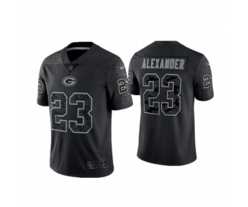 Mens Womens Youth Kids Green Bay Packers #23 Jaire Alexander Black Reflective Limited Stitched Football Jersey