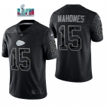 Mens Womens Youth Kids Kansas City Chiefs #15 Patrick Mahomes Black Reflective Limited Jersey