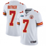 Mens Womens Youth Kids Kansas City Chiefs #7 Harrison Butker White Super Bowl LVII Patch Vapor Untouchable Limited Jersey