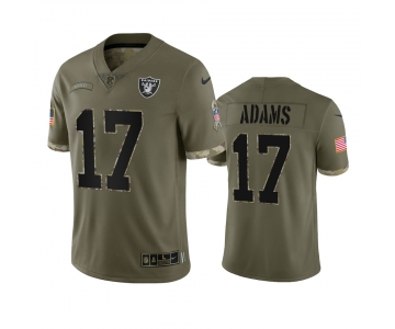 Mens Womens Youth Kids Las Vegas Raiders #17 Davante Adams Olive 2022 Salute To Service Limited Jersey