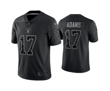 Mens Womens Youth Kids Las Vegas Raiders #17 Davante Adams Reflective Limited Black Jersey