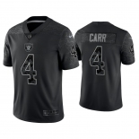 Mens Womens Youth Kids Las Vegas Raiders #4 Derek Carr Reflective Limited Black Jersey