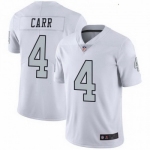 Mens Womens Youth Kids Las Vegas Raiders #4 Derek Carr White Alternate Vapor Limited Jersey