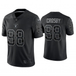 Mens Womens Youth Kids Las Vegas Raiders #98 Maxx Crosby Reflective Limited Black Jersey