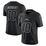 Mens Womens Youth Kids Los Angeles Chargers #10 Justin Herbert Black Reflective Limited Stitched Football Jersey