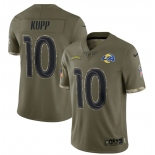 Mens Womens Youth Kids Los Angeles Rams #10 Cooper Kupp 2022 Olive Salute To Service Limited Stitched Jersey