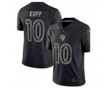 Mens Womens Youth Kids Los Angeles Rams #10 Cooper Kupp Black Reflective Limited Stitched Football Jersey