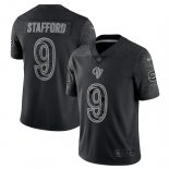 Mens Womens Youth Kids Los Angeles Rams #9 Matthew Stafford Black Reflective Limited Stitched Football Jersey