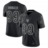 Mens Womens Youth Kids Los Angeles Rams #99 Aaron Donald Black Reflective Limited Stitched Football Jersey