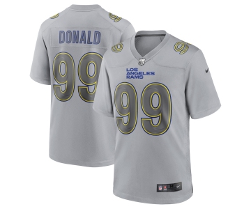 Mens Womens Youth Kids Los Angeles Rams #99 Aaron Donald Nike Gray Atmosphere Fashion Game Jersey