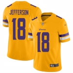 Mens Womens Youth Kids Minnesota Vikings #18 Justin Jefferson Nike Gold Inverted Legend Jersey