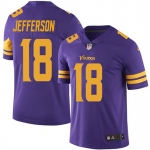 Mens Womens Youth Kids Minnesota Vikings #18 Justin Jefferson Nike Purple Vapor Untouchable Color Rush Limited Player Jersey