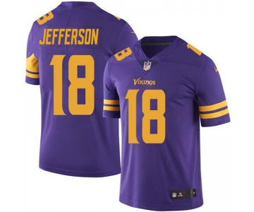 Mens Womens Youth Kids Minnesota Vikings #18 Justin Jefferson Nike Purple Vapor Untouchable Color Rush Limited Player Jersey