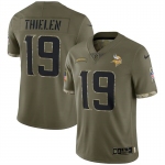 Mens Womens Youth Kids Minnesota Vikings #19 Adam Thielen Nike Olive 2022 Salute To Service Limited Jersey