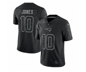 Mens Womens Youth Kids New England Patriots #10 Mac Jones Black Reflective Limited Football Jersey