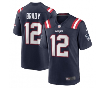 Mens Womens Youth Kids New England Patriots #12 Tom Brady Navy Retired Game Jersey